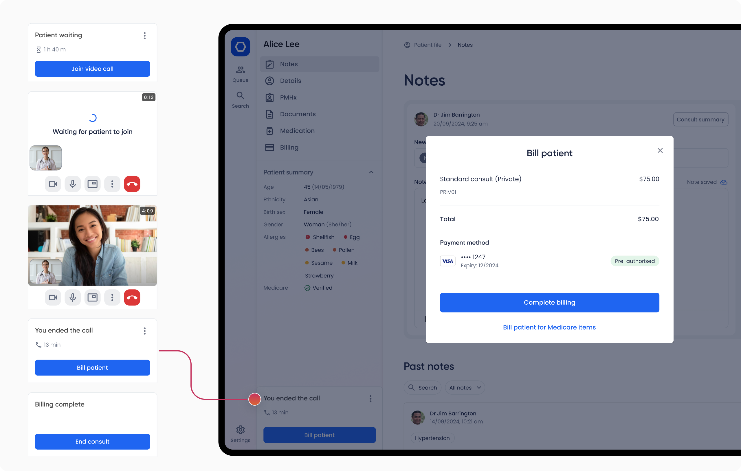 Consult billing designs